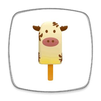 Glace de vache Popsicles amusantes comme une vache - Magnet carré - blanc - Devant