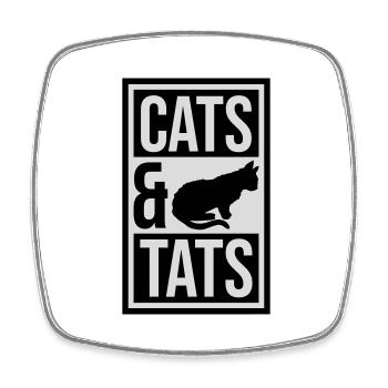 cats and tats Zitat - Viereckiger Kühlschrankmagnet - Weiß - Vorne
