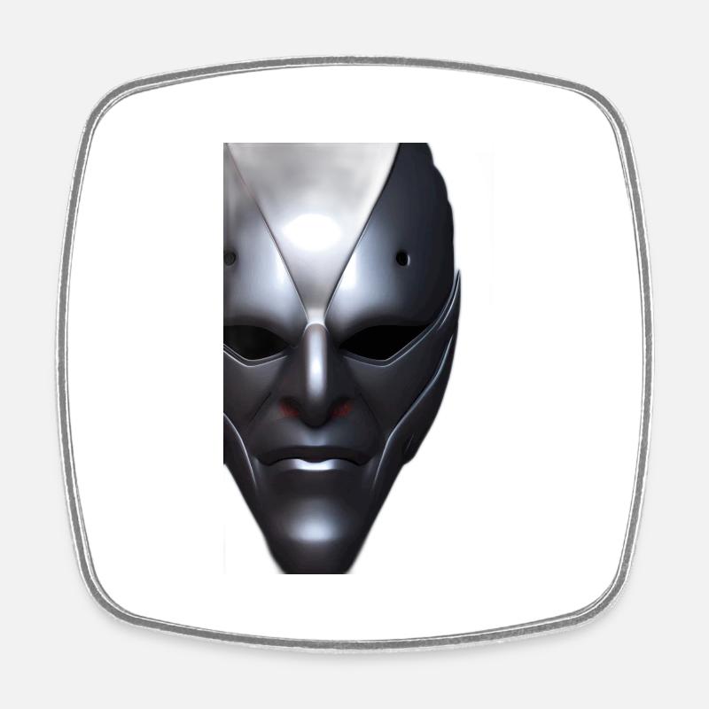 Bade face - Magnet carré - blanc