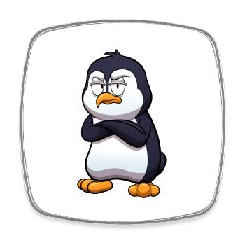 Mad Penguin - Square fridge magnet - white - Front