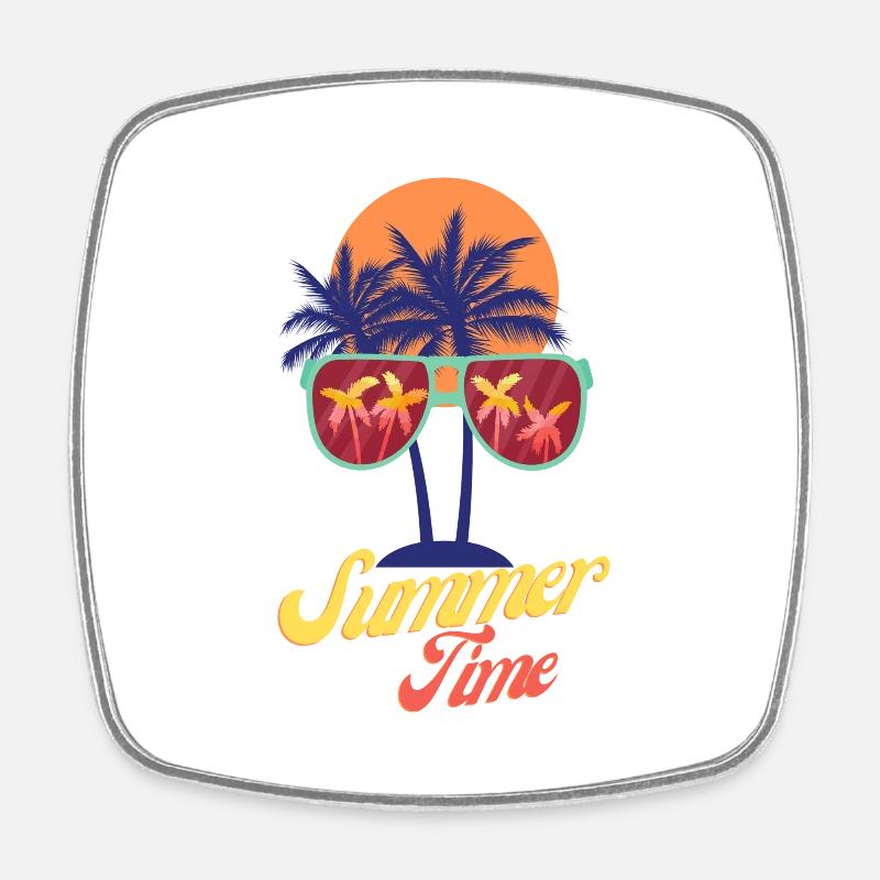 Summer time II - Square fridge magnet - white