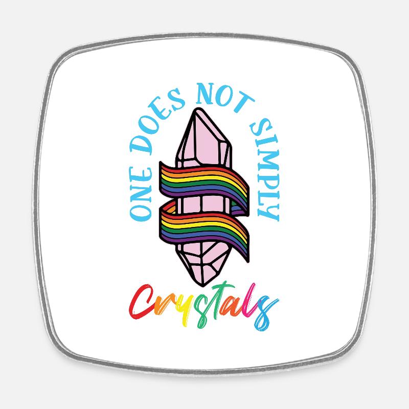 Crystal collect enought- crystals - Square fridge magnet - white