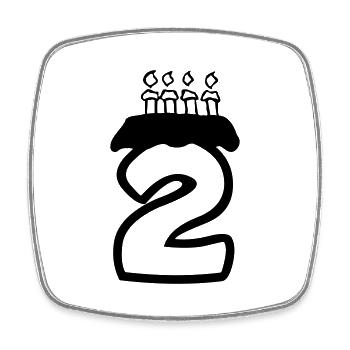 2 Birthday - Viereckiger Kühlschrankmagnet - Weiß - Vorne