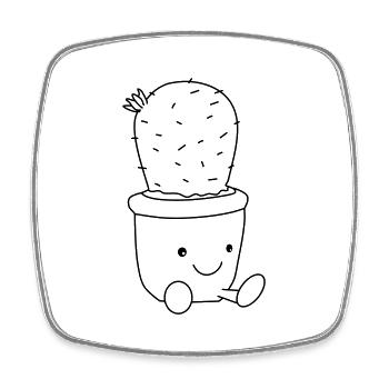 Cactus Sweet - Square fridge magnet - white - Front