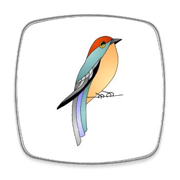 Vogel - Viereckiger Kühlschrankmagnet - Weiß - Vorne