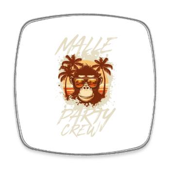 Malle Crew Party Affe Mallorca - Viereckiger Kühlschrankmagnet - Weiß - Vorne