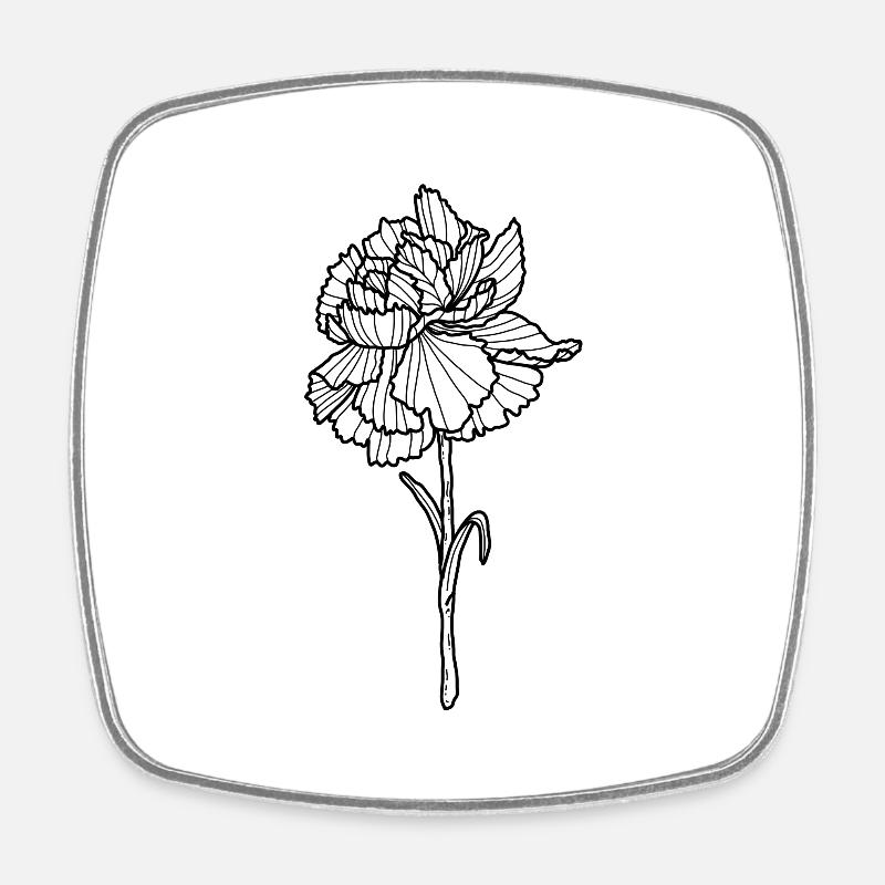 Œillet de fleur - Magnet carré - blanc