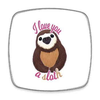 Sloth Declaration of Love - Square fridge magnet - white - Front