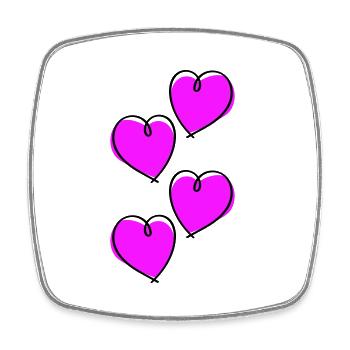 Symbole de l’amour des cœurs - Magnet carré - blanc - Devant