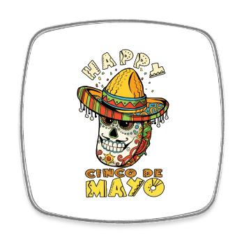 Dabbing Mexican Taco Cinco de Mayo Boys Men Sugar - Square fridge magnet - white - Front
