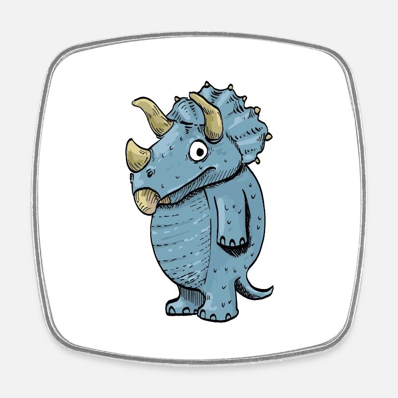 Triceratops - Square fridge magnet - white