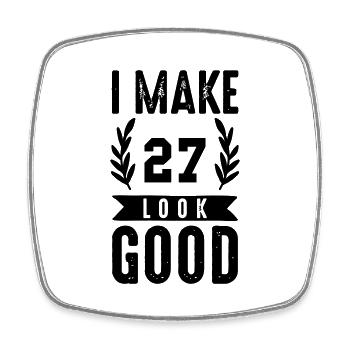 look good 27 - Viereckiger Kühlschrankmagnet - Weiß - Vorne