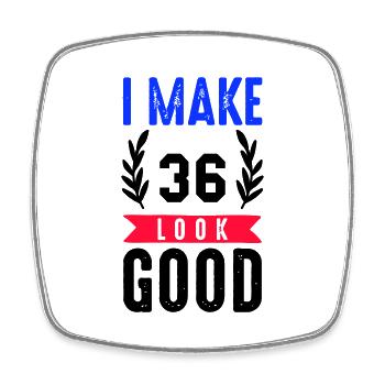 look good 36 - Viereckiger Kühlschrankmagnet - Weiß - Vorne