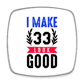 look good 33 - Viereckiger Kühlschrankmagnet - Weiß - Vorne
