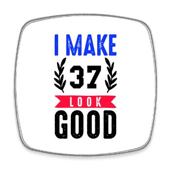 look good 37 - Viereckiger Kühlschrankmagnet - Weiß - Vorne