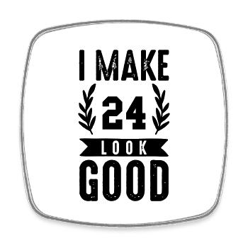 look good 24 - Viereckiger Kühlschrankmagnet - Weiß - Vorne