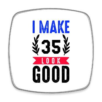 look good 35 - Viereckiger Kühlschrankmagnet - Weiß - Vorne