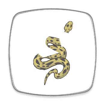 Lettre s serpent - Magnet carré - blanc - Devant