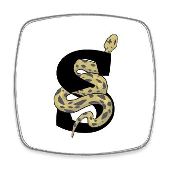 Lettre s serpent - Magnet carré - blanc - Devant