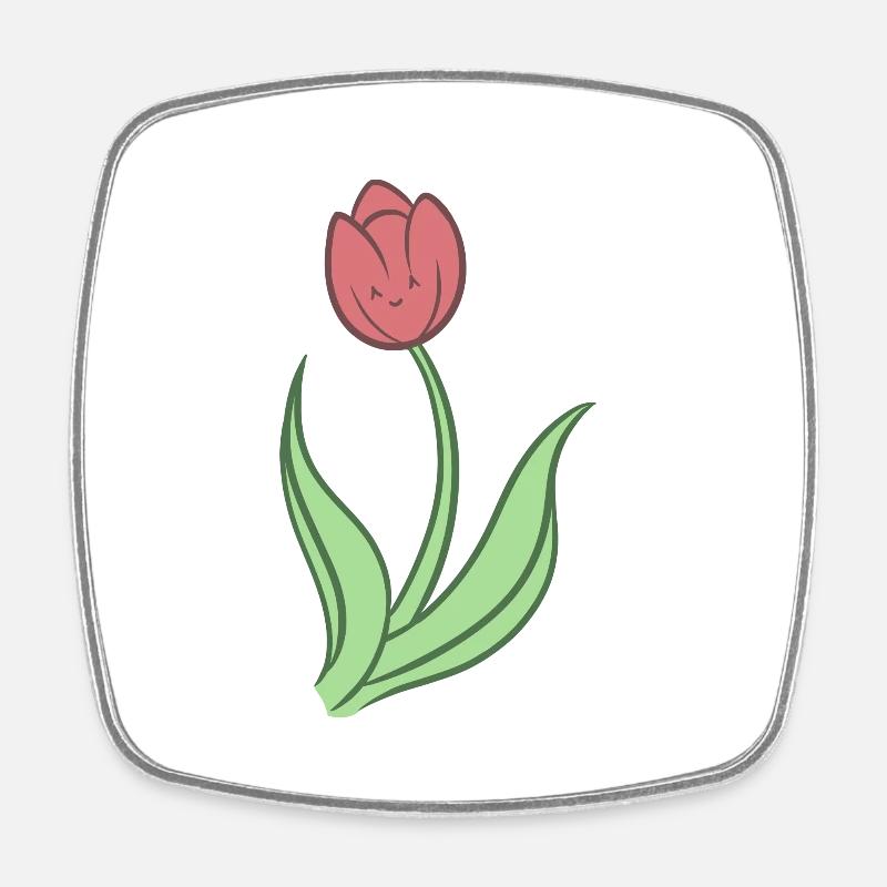 Sweet Tulip - Square fridge magnet - white