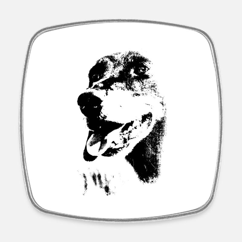 Smooth-haired dachshund - Square fridge magnet - white
