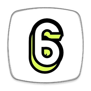 6. 6 JAHRE. 6-jähriges Jubiläum. GEBURTSTAG 6 JAHRE - Viereckiger Kühlschrankmagnet - Weiß - Vorne