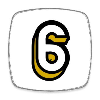 6. 6 JAHRE. 6-jähriges Jubiläum. GEBURTSTAG 6 JAHRE. SECHS - Viereckiger Kühlschrankmagnet - Weiß - Vorne