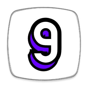 9. 9 YEARS. 9th ANNIVERSARY. BIRTHDAY 9 YEARS. 9 - Square fridge magnet - white - Front