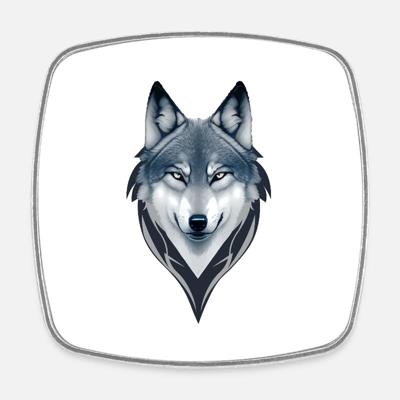  Wolf Spirit - Square fridge magnet - white