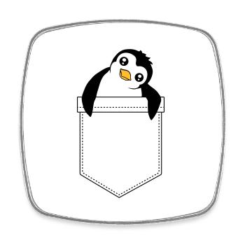 Mignon petit pingouin sac de poitrine sac de voyage - Magnet carré - blanc - Devant