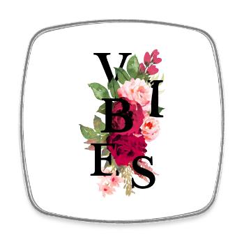 Vibes flowers - Square fridge magnet - white - Front