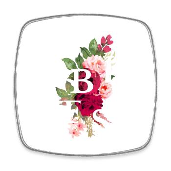 Vibes Blumen - Viereckiger Kühlschrankmagnet - Weiß - Vorne