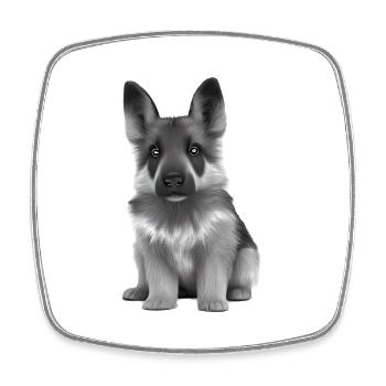 Propriétaire de chiot berger allemand - Magnet carré - blanc - Devant