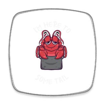 Funny I'm Here To Pinch Some Tail Kawaii Cajun - Viereckiger Kühlschrankmagnet - Weiß - Vorne