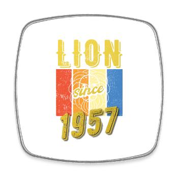 Léo 1957 Zodiac Cadeau d’anniversaire - Magnet carré - blanc - Devant