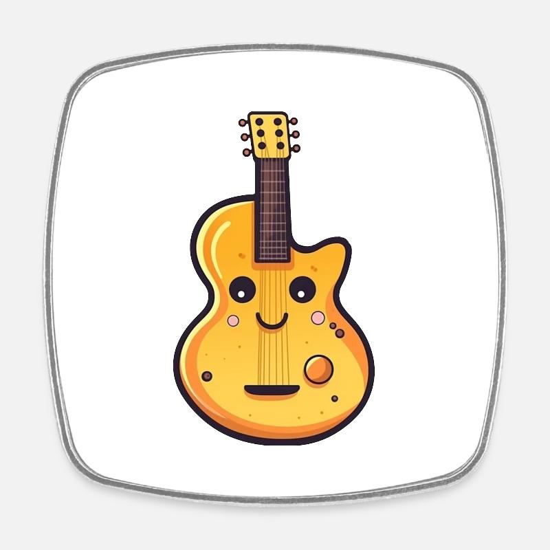 Guitare dans le style comique - Magnet carré - blanc