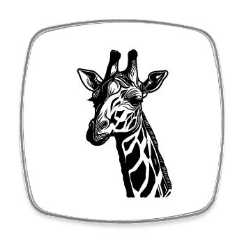 Girafe mignonne avec un look mignon - Magnet carré - blanc - Devant