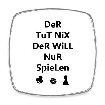 boardgame chess backgammon game night - Viereckiger Kühlschrankmagnet - Weiß - Vorne