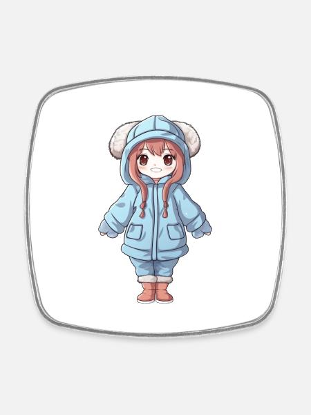 Magical Happiness - The Cute Anime Girl - Magnet carré - blanc