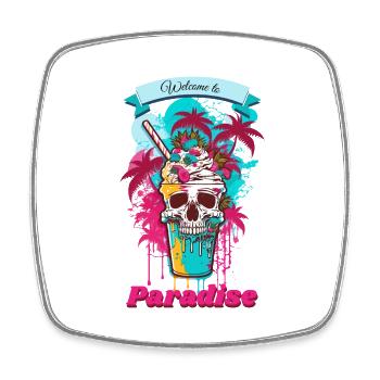 Bienvenue au paradis - Magnet carré - blanc - Devant