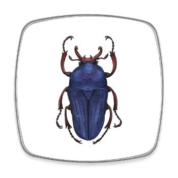 Big Beetle Stag - giant beetle deer - Square fridge magnet - white - Front