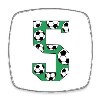 5 Anniversaire Football Green - Magnet carré - blanc - Devant