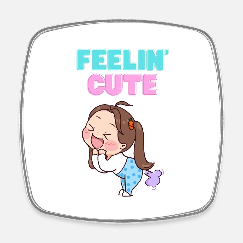Feeling Cute Fart - Square fridge magnet - white