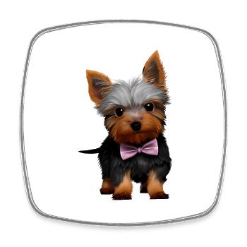 Propriétaire de chien Yorkshire Terrier chiot - Magnet carré - blanc - Devant