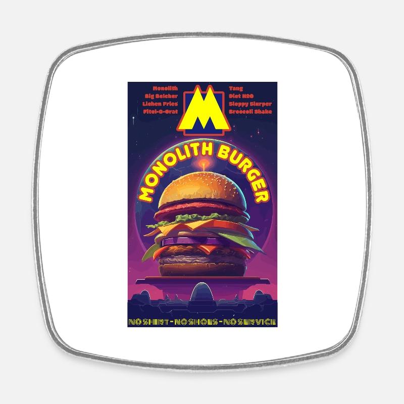 Monolith Burger - Viereckiger Kühlschrankmagnet - Weiß
