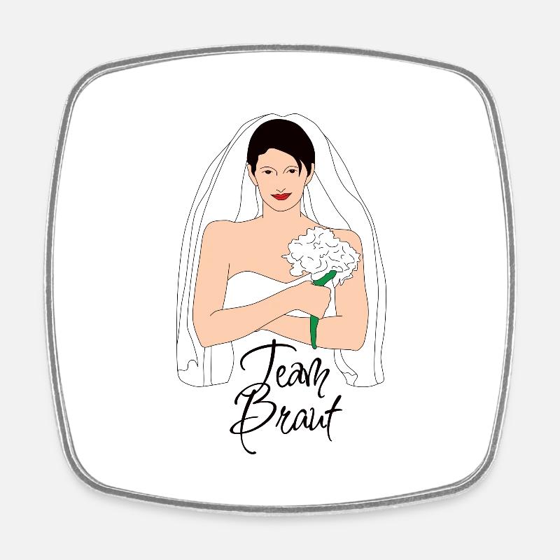 Team Bride Black 2 - Square fridge magnet - white