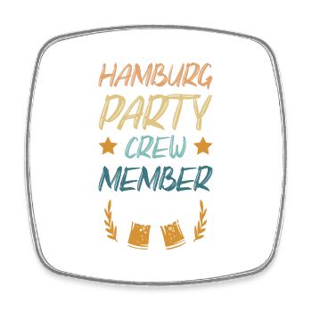 Hamburg Party Crew - Viereckiger Kühlschrankmagnet - Weiß - Vorne