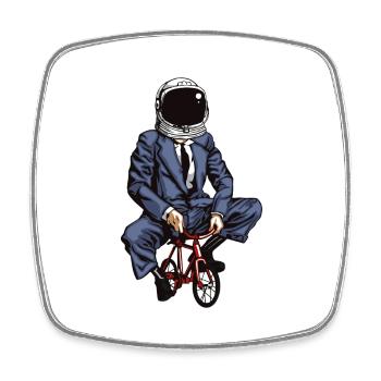 Fahrrad - Viereckiger Kühlschrankmagnet - Weiß - Vorne