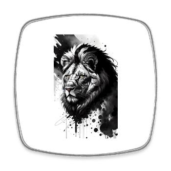 Lion | Animal | Prédateur | Rugissement | Roi | Afrique - Magnet carré - blanc - Devant