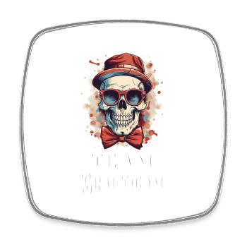 JGA Team Bräutigam Totenkopf Junggesellenabschied - Viereckiger Kühlschrankmagnet - Weiß - Vorne